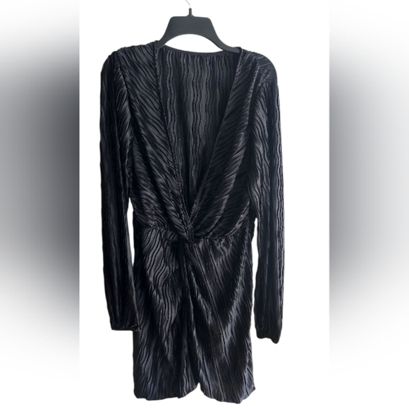 Black Texured Black Mini Dress - Picture 5 of 8